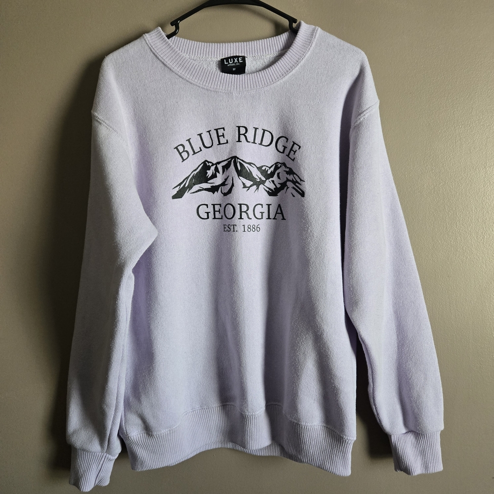 Luxe Lavender "Blue Ridge Georgia" Crewneck